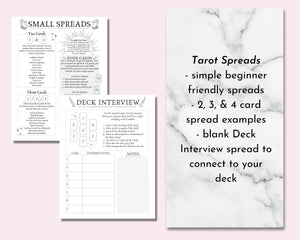 Tarot Cheat Sheets, Printable Grimoire BOS Pages
