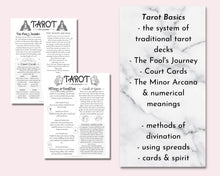 Load image into Gallery viewer, Tarot Cheat Sheets, Printable Grimoire BOS Pages
