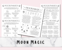 Load image into Gallery viewer, Moon Magic Grimoire Pages, Digital Book of Shadows Pages
