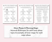 Load image into Gallery viewer, Moon Magic Grimoire Pages, Digital Book of Shadows Pages
