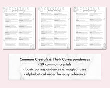 Load image into Gallery viewer, Crystal Magic Witchcraft Printable Grimoire Pages
